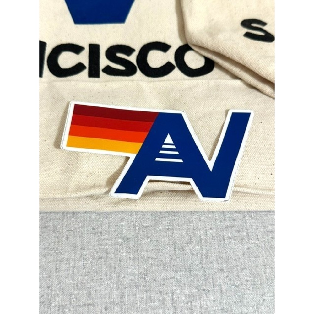 2 Aviator Nation San Francisco Canvas Tote Bags & 1 Initial Logo Sticker - Picture 4 of 4